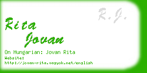rita jovan business card